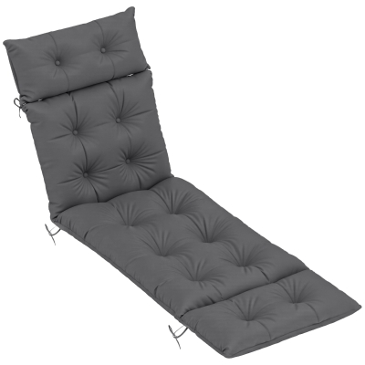 Outdoor Seat Cushion 190L x 56W x 10D cm Dark Grey