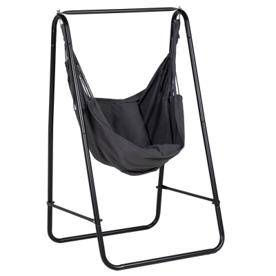 Outsunny Hammock Chair with Stand Dark Grey