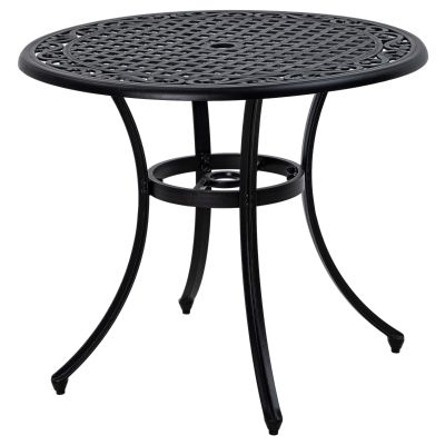 Outsunny Round Aluminium Garden Table 90cm with Parasol Hole