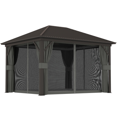 Hardtop Gazebo 3.63 x 3 x 2.7m Dark Grey