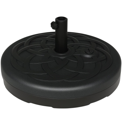 Outsunny Base Ombrellone in Plastica Riempibile Ø56cm Nero