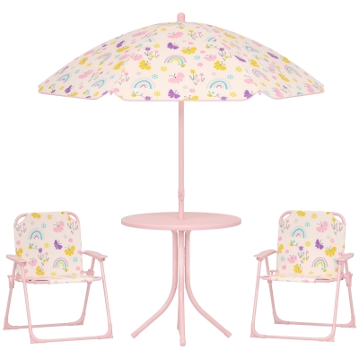 Set de Mobilier de Grădină din 4 Piese, 50xΦ49,5 cm, Roz