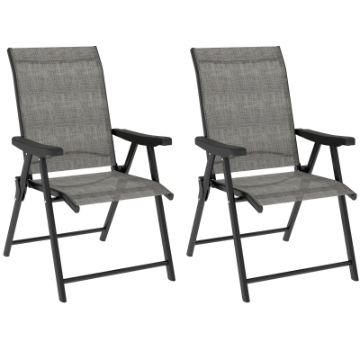 Folding Chair Set 56W x 73D x 97H cm Black and Grey