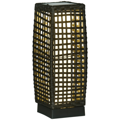 Outsunny Rattan Solar Lantern Grey Patio Garden Light