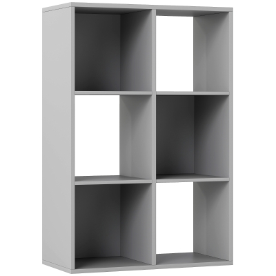 HOMCOM 6-Cube Bookshelf Light Grey