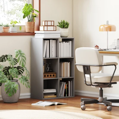 HOMCOM 6-Cube Bookshelf Light Grey