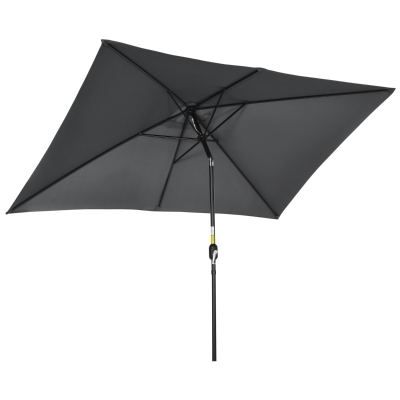 Outsunny 3x2m Garden Parasol Aluminium Black Canopy