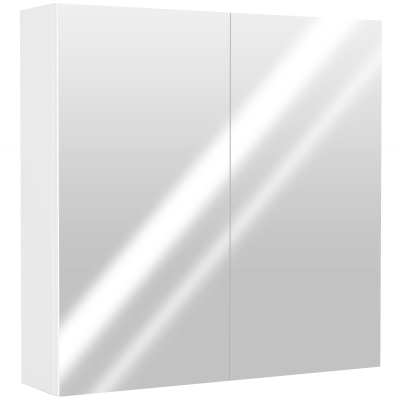 HOMCOM Wall-Mounted Mirror Cabinet Wooden Frame 60x15x60cm