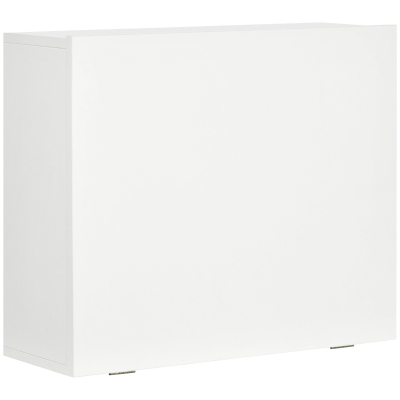 HOMCOM Wandklapptisch Zusammenklappbar und Platzsparend mit Regalen, für Zuhause und Büro, aus Spanplatte und MDF, 60x21.5x50 cm, Weiß