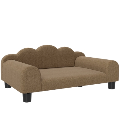 PawHut Elevated Dog Sofa Bed with Backrest Brown