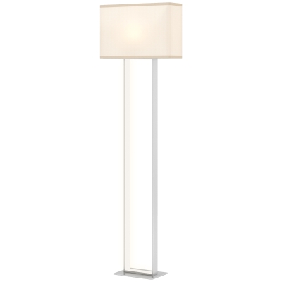 HOMCOM Moderne Vloerlamp, 3 Modi, Voetenschakelaar, Verstelbare Helderheid, Linnenlook, Wit