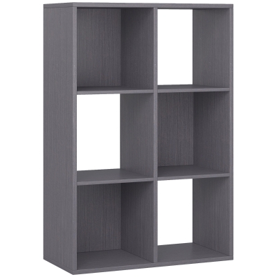 HOMCOM 6-Cube Bookshelf Grey