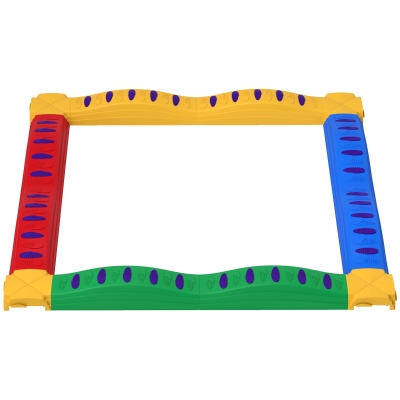 Kids Balance Beam 114L x 114W x 8Hcm multicoloured