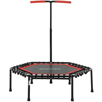 SPORTNOW Trampoline Fitness 114cm Poignée Réglable Rouge