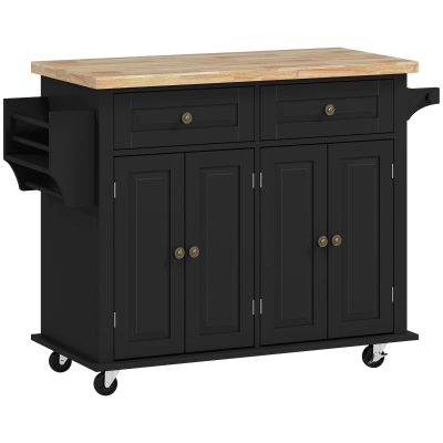 Kitchen Island 111cmx44.5cmx82.5cm Black
