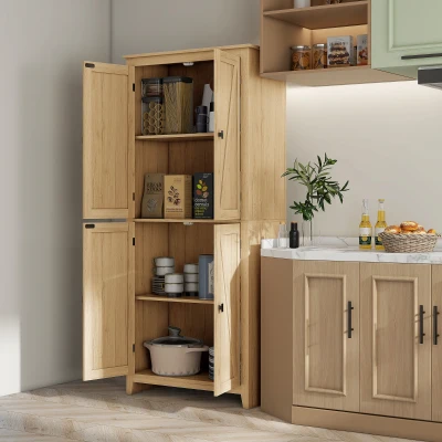 HOMCOM Mobile Cucina 4 Ante con Mensole Regolabili