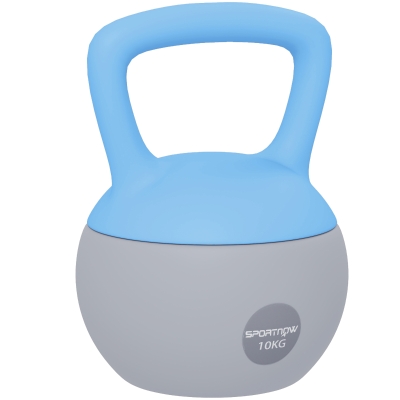 SPORTNOW 10KG Soft Kettlebell Non-Slip Handle Light Blue/Grey