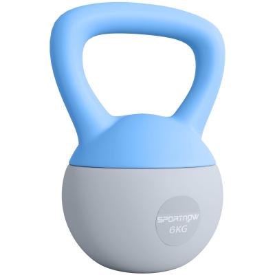 SPORTNOW 6KG Soft Kettlebell Non-Slip Handle Light Blue/Grey