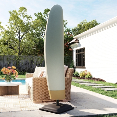 Outsunny Funda para Sombrilla de Jardín Funda para Parasol Impermeable Tela Oxford 600D Cubierta de Parasol con Cremallera para Jardín Exterior Ø56x220 cm Beige