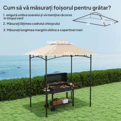 Acoperiș de Schimb pentru Pergolă, 244x152 cm, Bej