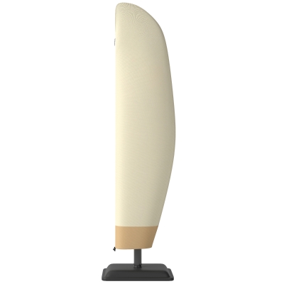 Outsunny Funda para Sombrilla de Jardín Funda para Parasol Impermeable Tela Oxford 600D Cubierta de Parasol con Cremallera para Jardín Exterior Ø56x220 cm Beige