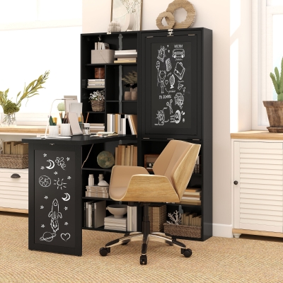 Folding Desk 98cmx51cmx153cm Black