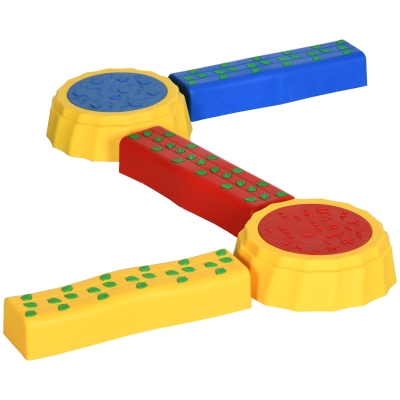 Outsunny Kids Stepping Stones Balance Bridge Non-Slip Multicoloured