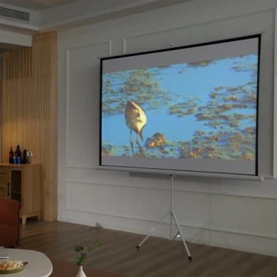 HOMCOM Projektionsleinwand im 4:3-Format, Kinoleinwand, Präsentationsfläche für Zuhause oder Büro, Weiß