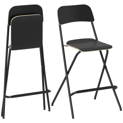 HOMCOM Sgabello da bar 52cm x 48cm x 96cm Nero