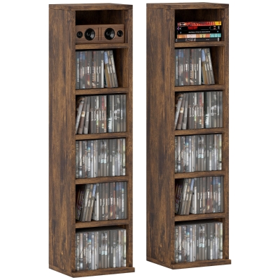 HOMCOM Set 2 Librerie Scaffale Altezza Regolabile Legno Marrone