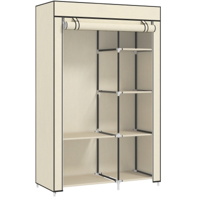 Fabric Wardrobe 103cm x 43cm x 162.5cm Cream