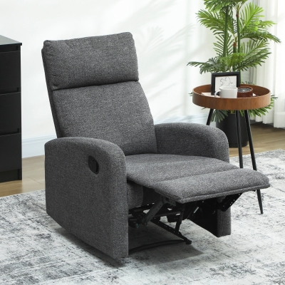 HOMCOM Sillón reclinable sillón reclinable ajustable con reposapiés adaptable sillón de sala de estar moderno con tapizado de tela
