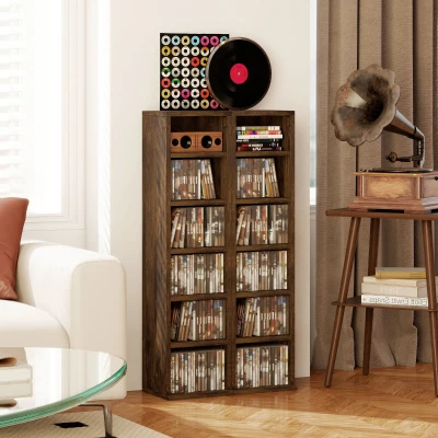 HOMCOM Set 2 Librerie Scaffale Altezza Regolabile Legno Marrone
