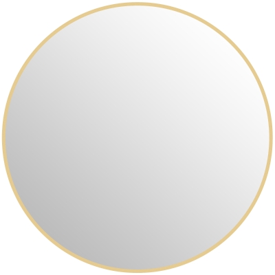 HOMCOM Miroir Rond Ø70cm Cadre Métal Or Facile à Installer