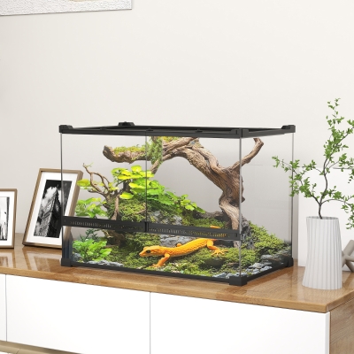 PawHut Terrario 50cm x 30cm x 35cm Nero