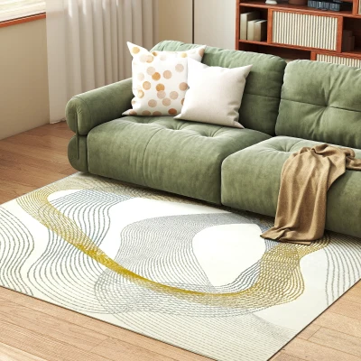 HOMCOM Modern Washable Rug 170x120cm Cream White