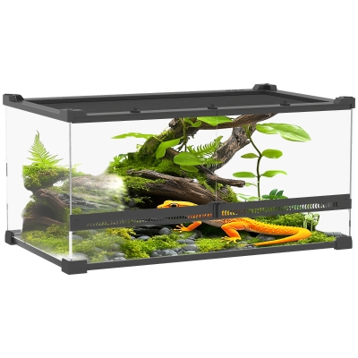 PawHut Terrario 50cm x 30cm x 25cm Nero