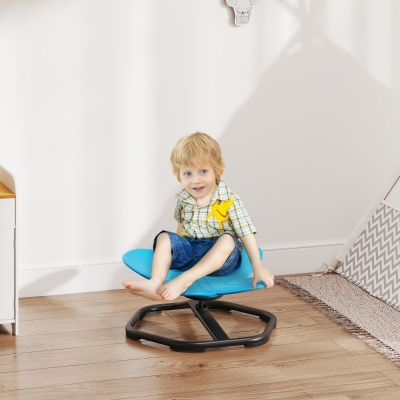 AIYAPLAY Fauteuil Pivotant Enfant Papillon Bleu Plastique Métal