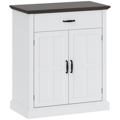 HOMCOM Farmhouse Sideboard 2 Barn Doors White