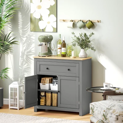 HOMCOM Sideboard Cabinet with Drawer Grey