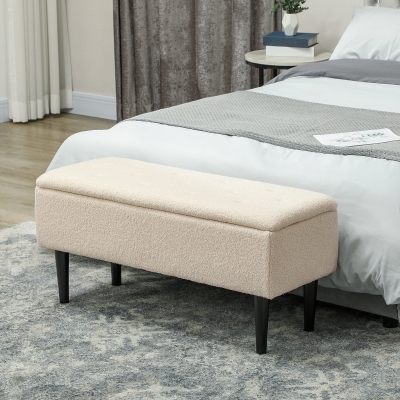 Storage Ottoman 95cmx38cmx45cm Cream
