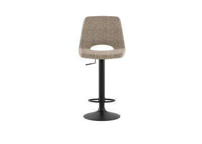 Scaun cu ridicare pe gaz, acoperit cu material textil ușor de curățat. Picioare metalice vopsite. 45cm X 52cm H. 88,5/103,5cm