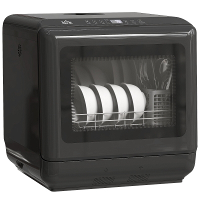 HOMCOM Mini Countertop Dishwasher 6L Tank 4 Settings White