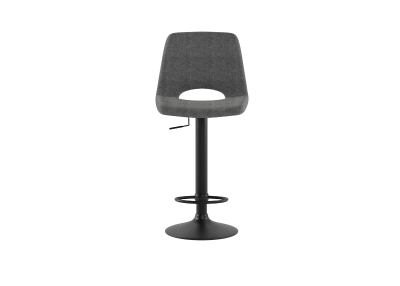 Scaun cu ridicare pe gaz, acoperit cu material textil ușor de curățat. Picioare metalice vopsite. 45cm X 52cm H. 88,5/103,5cm