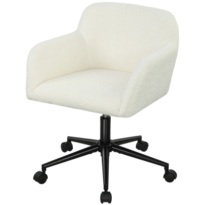 HOMCOM Chaise de Bureau Pivotante Tissu Polaire Hauteur Réglable