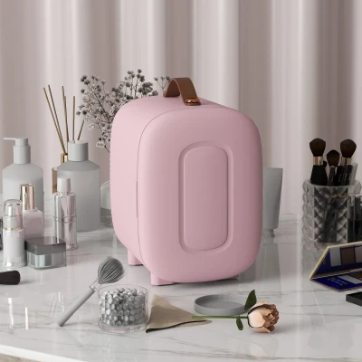 HOMCOM Mini Frigorifero 20,3cm x 26,3cm x 28cm Rosa