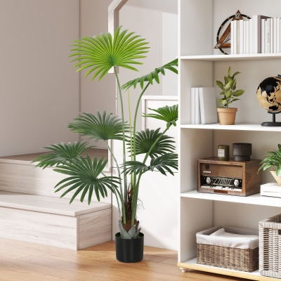 HOMCOM Artificial Palm Tree 145cm with Pot Green