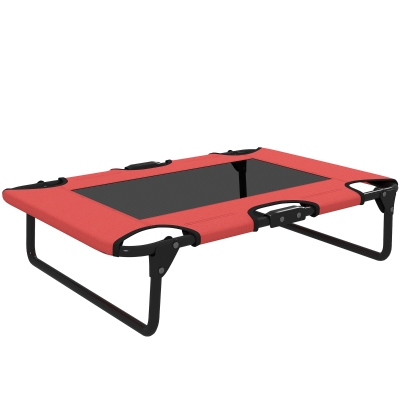 PawHut Portable Elevated Dog Bed Mesh Red