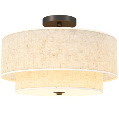 HOMCOM Lampada a Soffitto 40cm x 40cm x 26cm Bianco crema