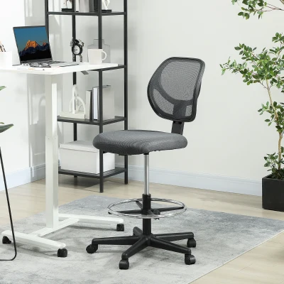 Vinsetto Ergonomic Mesh Desk Chair Adjustable Charcoal Grey
